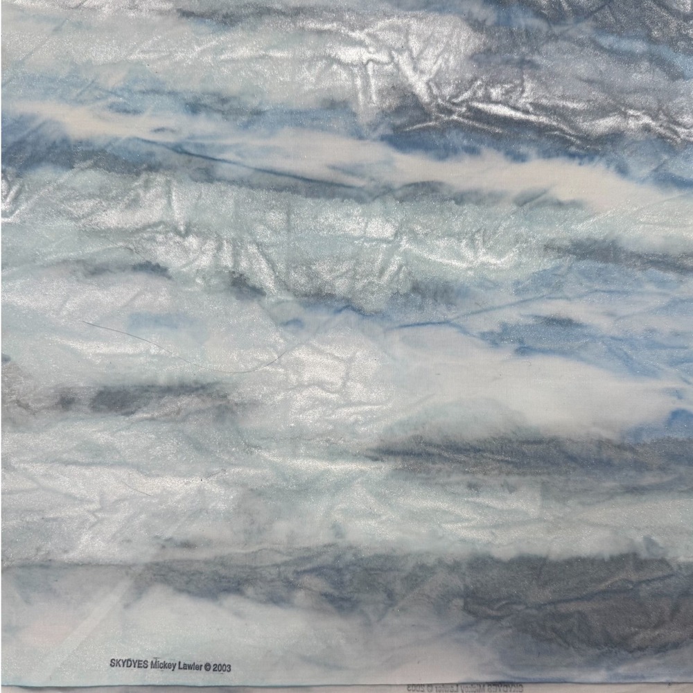 SkyDyes Mickey Lawler Fabric 2003 Shimmery Metallic Blues Silver 3yds 108x44"